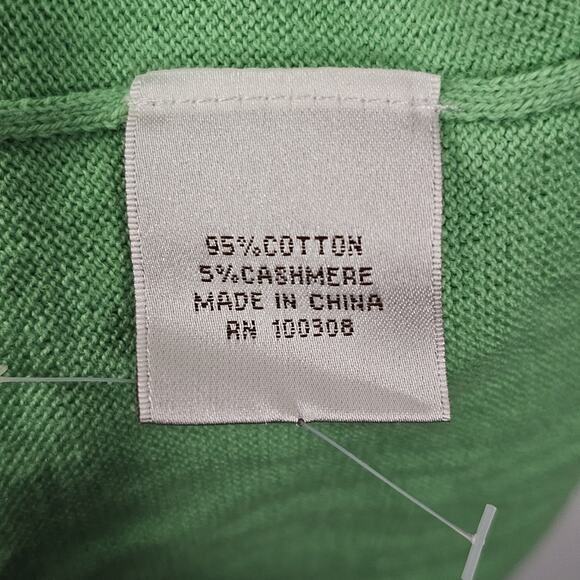 Peter Millar Masters Sweater Vest Mens Green 1/4 Zip Cashmere Blend Golf Size XL - Picture 5 of 6